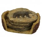 4 Piece Set Black Bear Drinking Coasters