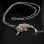 SN047 Crystal Dolphin Silver Pendant Necklace Best Gift Idea