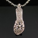 SN049 Crystal Sandal Silver Pendant Necklace Best Gift Idea
