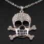 CRYSTAL SKULL SILVER NECKLACE SN050