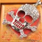 CRYSTAL SKULL SILVER NECKLACE SN050