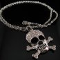 CRYSTAL SKULL SILVER NECKLACE SN050