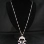 CRYSTAL SKULL SILVER NECKLACE SN050