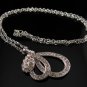 SN051 Crystal Pear Dangle Silver Pendant Necklace Best Gift Idea