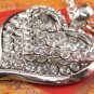 SN052 CRYSTAL HEART SILVER NECKLACE