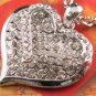 SN052 CRYSTAL HEART SILVER NECKLACE