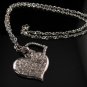 SN052 CRYSTAL HEART SILVER NECKLACE