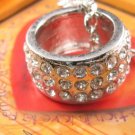 SN055 Crystal Round Ring Silver Pendant Necklace Best Gift Idea