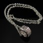 SN055 Crystal Round Ring Silver Pendant Necklace Best Gift Idea