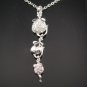 SN058 Crystal Mouse Dangle Silver Pendant Necklace Best Gift Idea