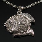 SN064 Crystal Fairy Fish Silver Pendant Necklace Best Gift Idea