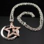 SN067 Crystal Star Round Dangle Silver Pendant Necklace Best Gift Idea