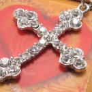 SN071 Crystal Cross Silver Pendant Necklace Best Gift Idea