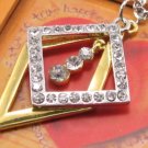 SN074 Crystal Diamond Shape Silver Pendant Necklace Best Gift Idea