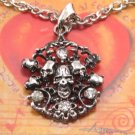 SN075 Crystal Skull Silver Pendant Necklace Best Gift Idea