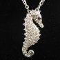 SN349 Crystal Seahorse Silver Pendant Necklace Best Gift Idea