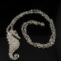 SN349 Crystal Seahorse Silver Pendant Necklace Best Gift Idea