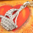 SN346 Crystal Sailing Boat Silver Pendant Necklace Best Gift Idea