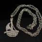 SN346 Crystal Sailing Boat Silver Pendant Necklace Best Gift Idea