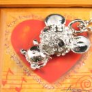 SN340 Crystal Cutie Mouse Silver Pendant Necklace Best Gift Idea