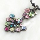 SN084 Elegant Colorful Funky Owl Black Pendant Necklace Best Gift Idea
