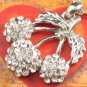 sn095 Elegant 26" Long Crystal Cherry Silver Pendant Necklace Best Gift Idea