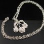 sn095 Elegant 26" Long Crystal Cherry Silver Pendant Necklace Best Gift Idea