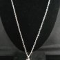 sn096 Elegant 26" Long Crystal Oval Floral Silver Pendant Necklace Best Gift Idea