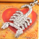 SN097 Elegant 26" Long Crystal Scorpion Silver Pendant Necklace Best Gift Idea