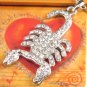 SN097 Elegant 26" Long Crystal Scorpion Silver Pendant Necklace Best Gift Idea