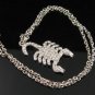 SN097 Elegant 26" Long Crystal Scorpion Silver Pendant Necklace Best Gift Idea