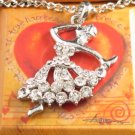 SN099 Elegant 26" Long Crystal Ballet Dancer Silver Pendant Necklace Best Gift Idea