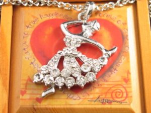 SN099 Elegant 26" Long Crystal Ballet Dancer Silver Pendant Necklace Best Gift Idea