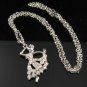 SN099 Elegant 26" Long Crystal Ballet Dancer Silver Pendant Necklace Best Gift Idea