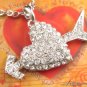 SN104 Elegant Crystal Heart Silver Pendant Necklace Best Gift Idea