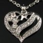 SN105 Elegant Crystal Heart Silver Pendant Necklace Best Gift Idea