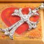SN107 Elegant  Crystal Cross Silver Pendant Necklace Best Gift Idea