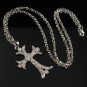 SN107 Elegant  Crystal Cross Silver Pendant Necklace Best Gift Idea