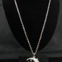 SN108 Elegant Crystal Cat Moon Silver Pendant Necklace Best Gift Idea
