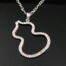 SN120 Elegant  Crystal Calabash Silver Pendant Necklace Best Gift Idea