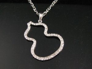 SN120 Elegant  Crystal Calabash Silver Pendant Necklace Best Gift Idea