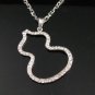 SN120 Elegant  Crystal Calabash Silver Pendant Necklace Best Gift Idea