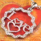 SN126 Elegant  Crystal I Love You Heart Silver Pendant Necklace Best Gift Idea