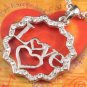 SN126 Elegant  Crystal I Love You Heart Silver Pendant Necklace Best Gift Idea