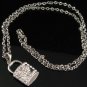 SN128 Elegant Austrian Crystal Heart Lock Silver Pendant Necklace Best Gift Idea