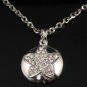SN130 Elegant Crystal Silver Star Round Pendant Necklace Best Gift Idea