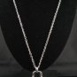 SN131 Crystal Silver Sweet Heart Lock Pendant Necklace Best Gift Idea