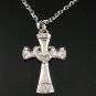 SN132 Elegant Crystal Silver Cross Pendant Necklace Best Gift Idea