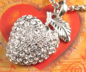 SN133 Elegant  Crystal Silver Berry Pendant Necklace Best Gift Idea