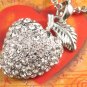 SN133 Elegant Crystal Silver Berry Pendant Necklace Best Gift Idea